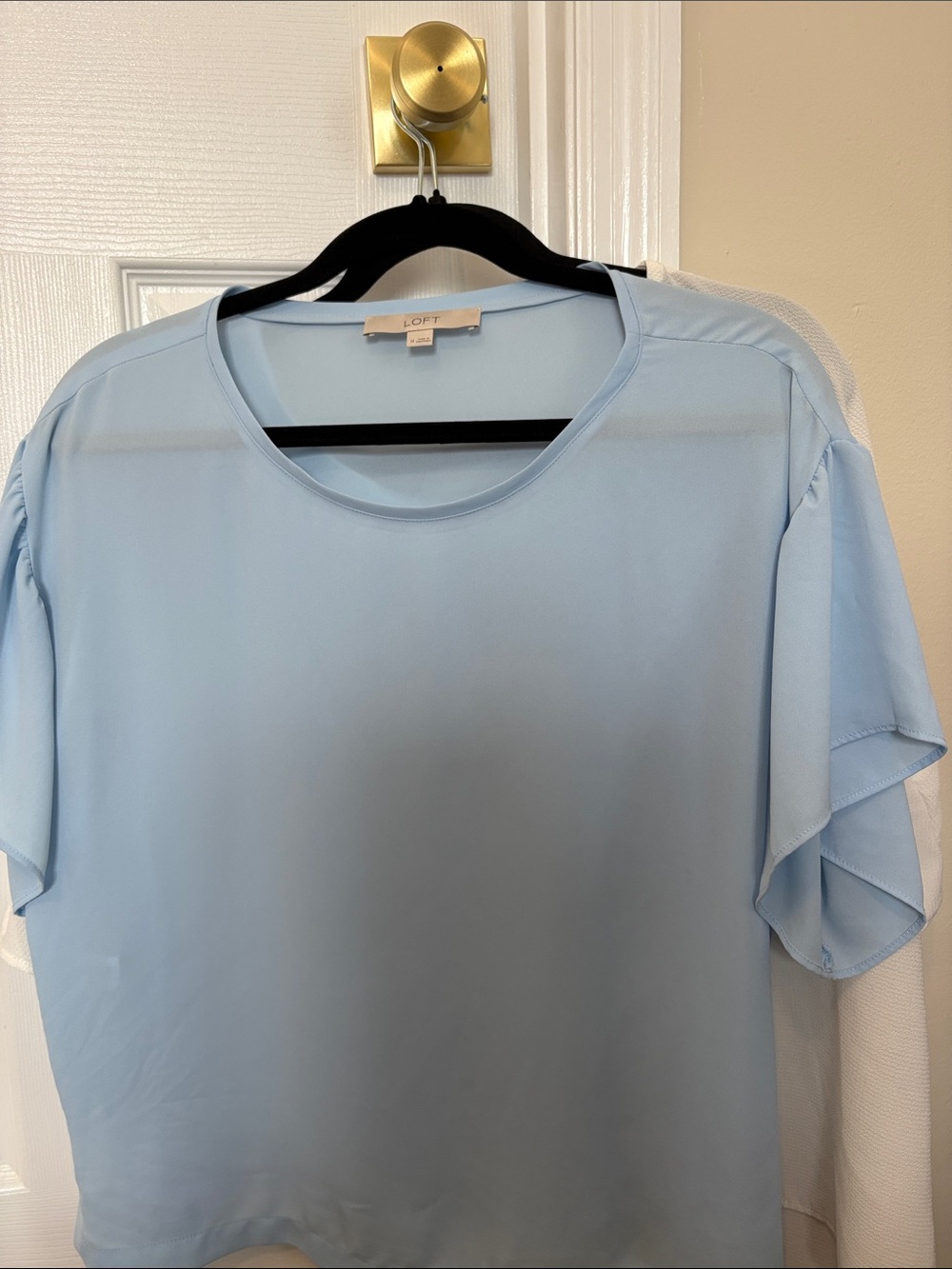 LOFT Pale Blue Flutter Sleeve Top